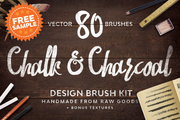 Free Chalk and Charcoal Vector Brushes Sample