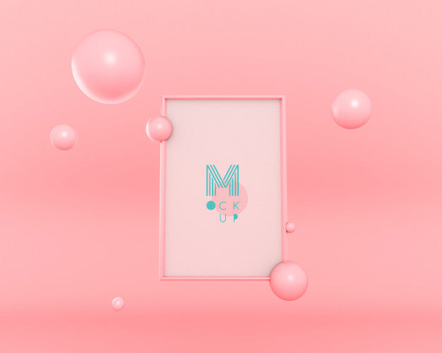 Free 3D Bubbles Floating Frame Psd