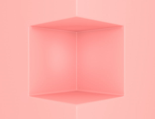 Free 3D Geometric Pink Scene With Cube Space For Product Placement And Editable Color Psd