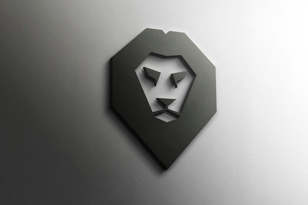 Free 3D Lion Logo Mockup Psd