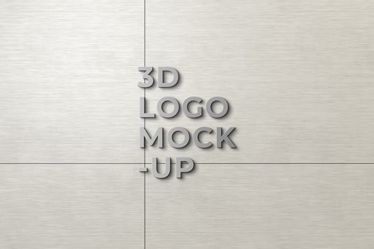 Free 3D Logo Mockup On The Wall Psd