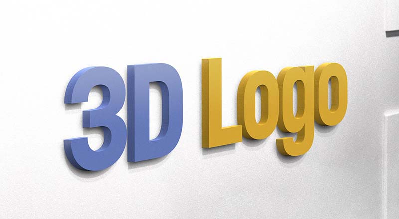 Free 3D Logo On Wall Mockup Psd