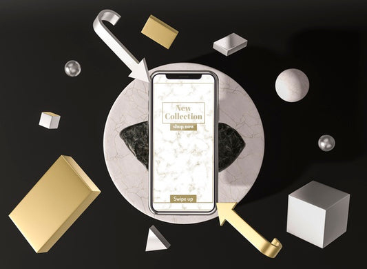Free 3D Mock-Up Smartphone With Shadows Psd