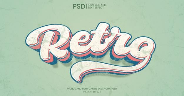 Free 3D Retro Text Effect Psd