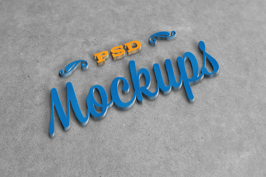 Free 3D Stylish Logo Mockup Psd Vol. 2