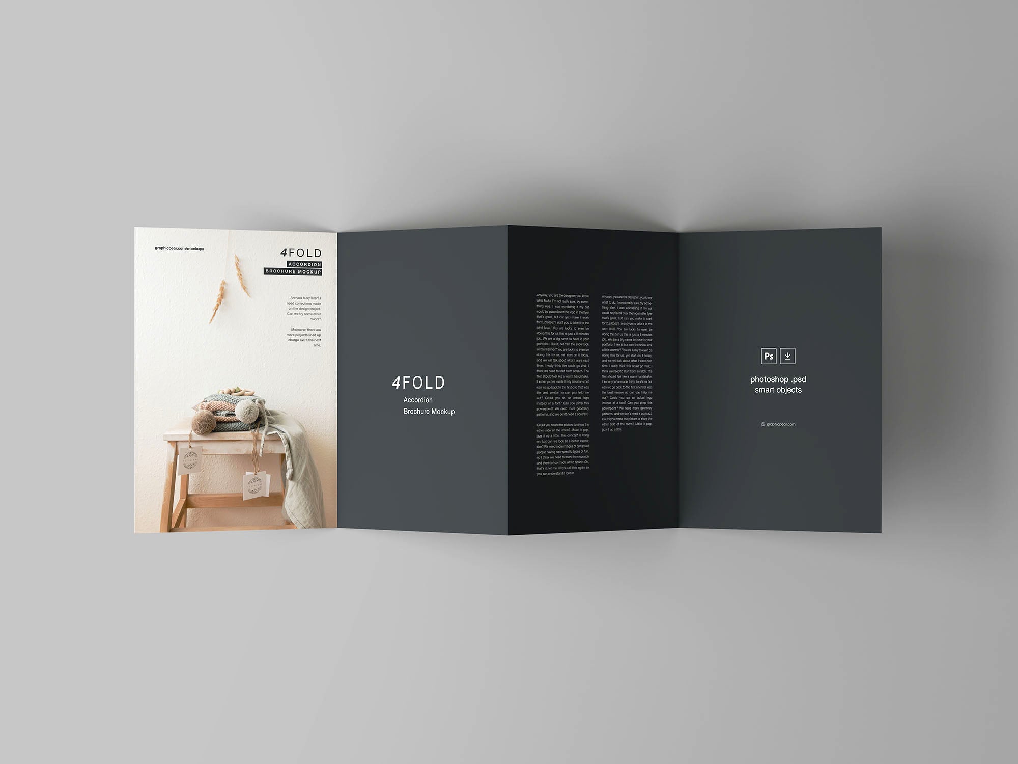 Free 4 Fold Accordion Brochure Mockup – CreativeBooster