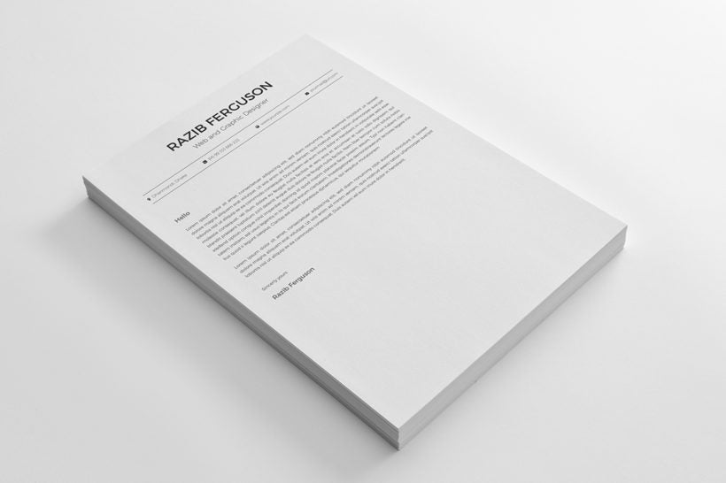 Free Clean CV Resume Template for Microsoft Word, Illustrator (AI) and Photoshop (PSD) Formats