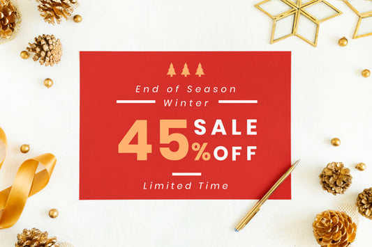 Free 45% Christmas Sale Sign Mockup Psd