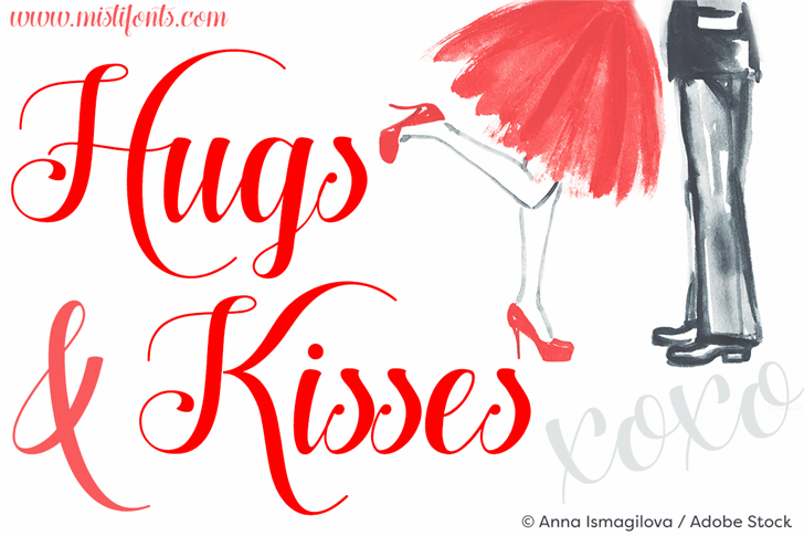 Free Hugs and Kisses xoxo Font