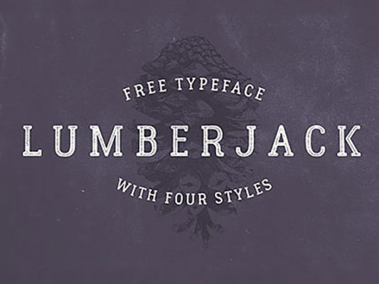 Free Lumberjack typeface with 4 styles