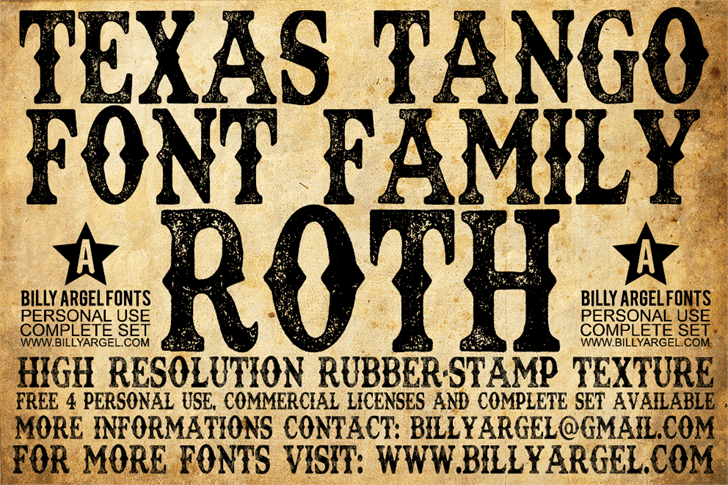 Free TEXAS TANGO EXTRA ROTH Font