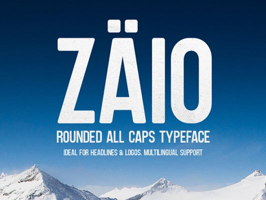 Free Zaio A all caps rounded font