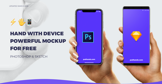 Free PSD Hand Holding a iPhone X Mockup
