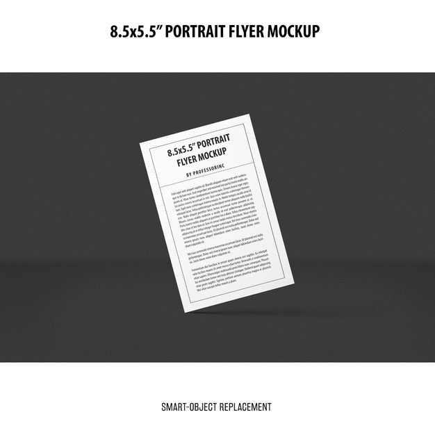 Free 5.5X8.5'' Portrait Flyer Mockup Psd