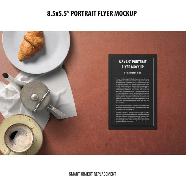 Free 5.5X8.5'' Portrait Flyer Mockup Psd