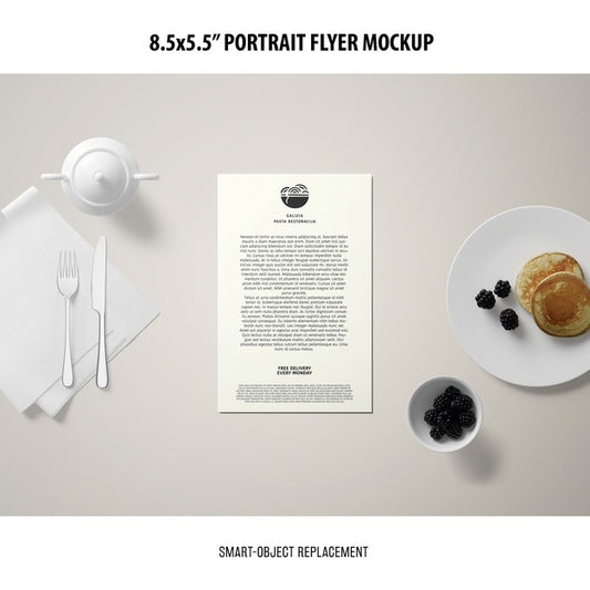 Free 5.5X8.5'' Portrait Flyer Mockup Psd