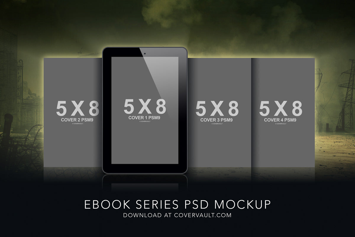 Free 5 X 8 Dystopian Ebook Series Mockup