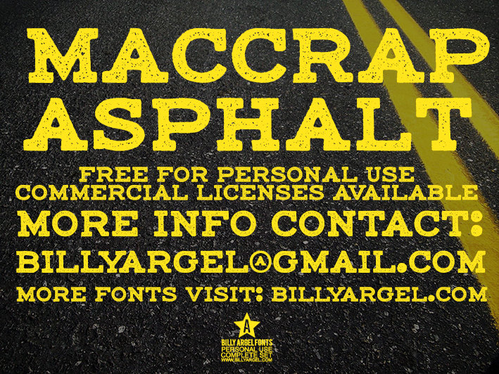 Free maccrap asphalt Font