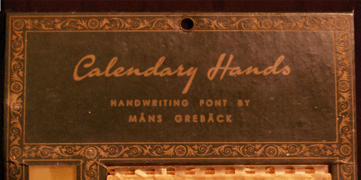 Free Calendary Hands DE Font