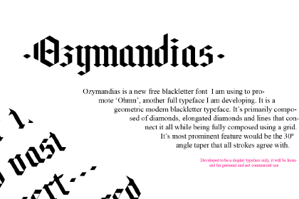 Free Ozymandias Typeface