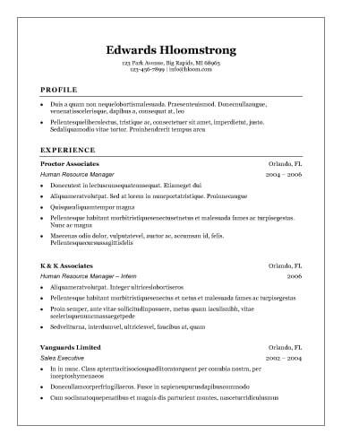 Free Traditional Elegance CV Resume Template in Microsoft Word (DOCX) Format