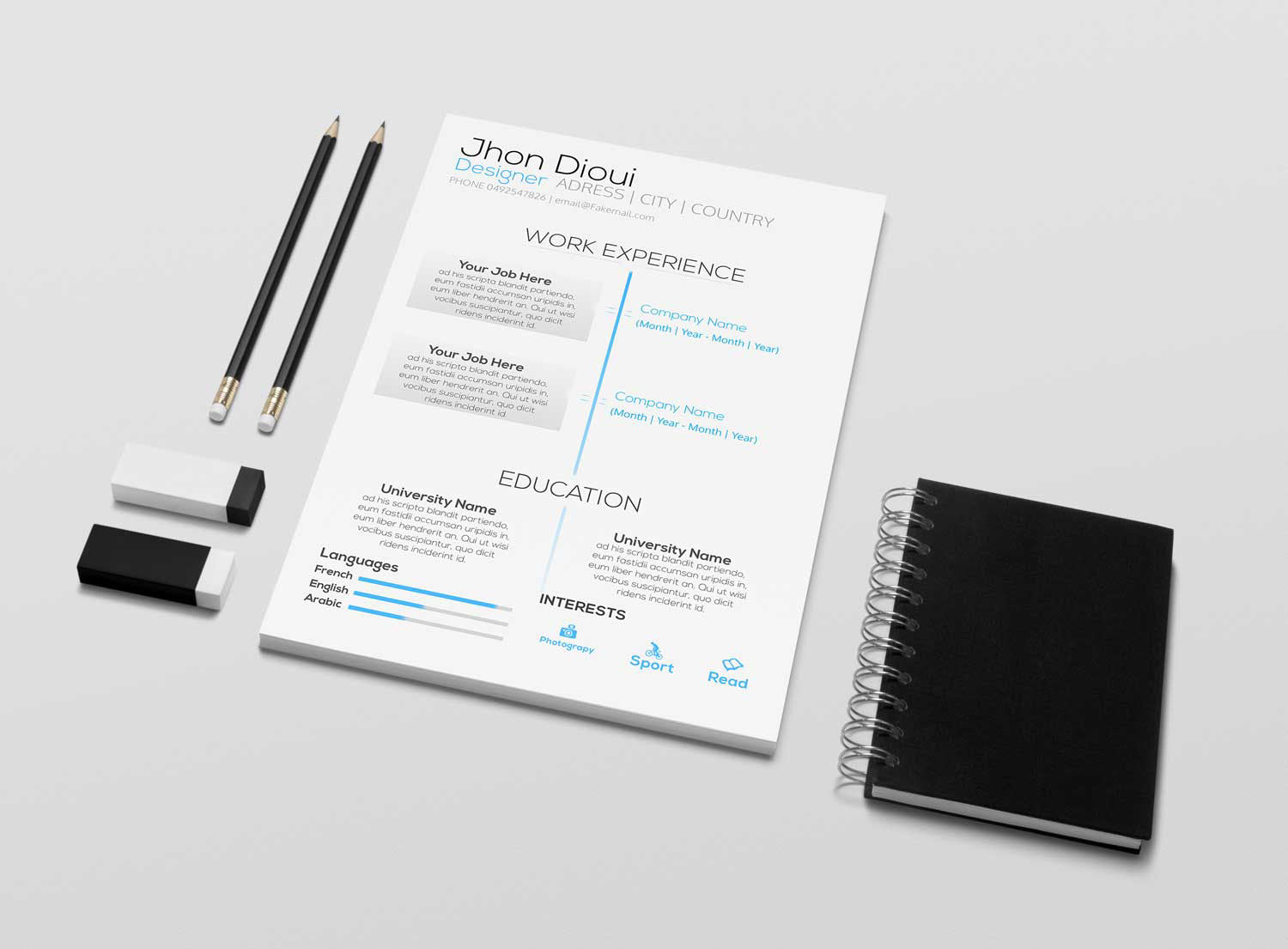 Free Resume Template In Photoshop (PSD) Format – CreativeBooster