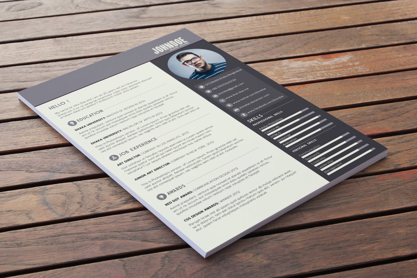 Free Resume Template Download – CreativeBooster