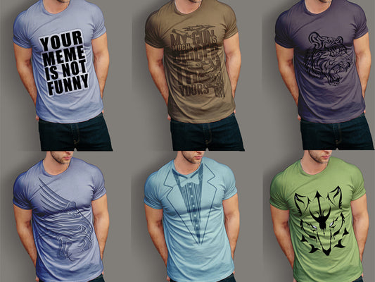 Free 6 Male T-Shirt Designs