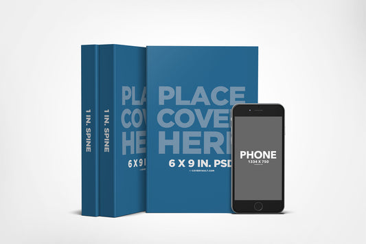 Free 6 X 9 Book Series Mockup With Ereader Template