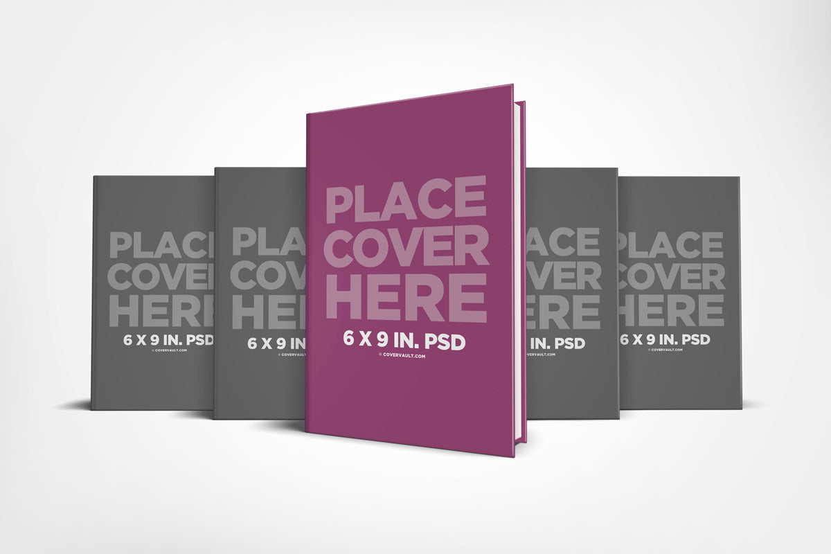 Free 6 X 9 Hardcover Book Series Presentation Mockup