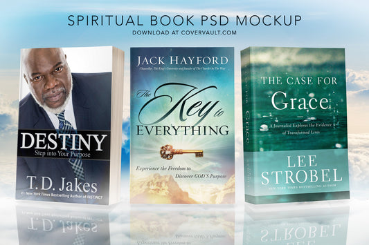 Free 6 X 9 “Spiritual” Book Set Psd Mockup