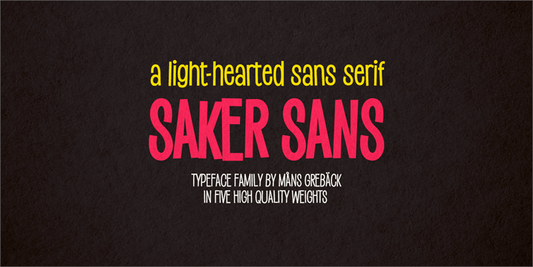 Free Saker Sans Thin Font