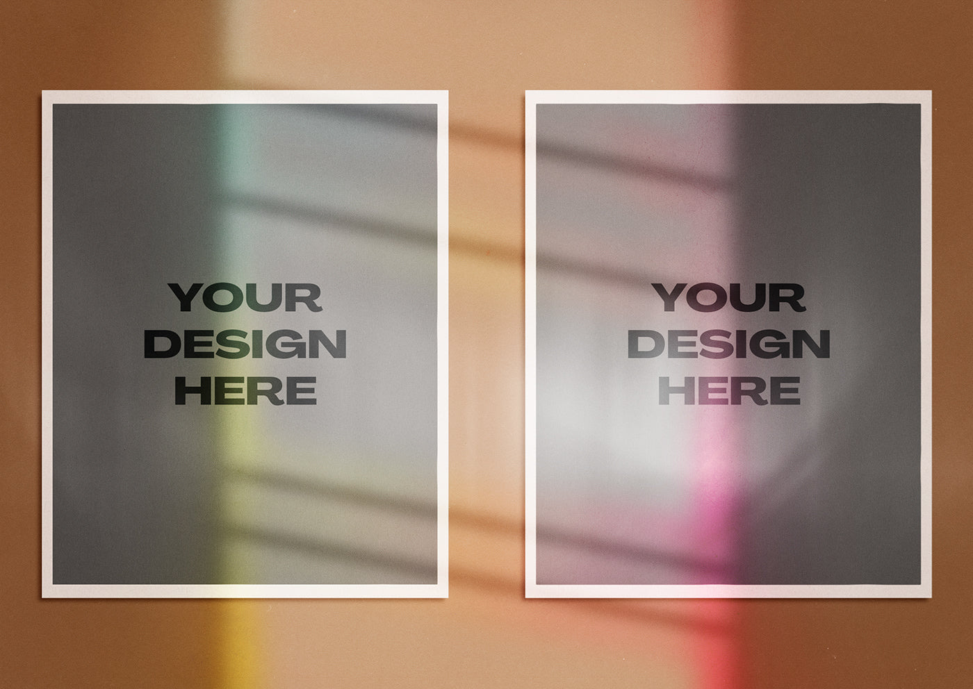 Free Realistic Poster with a Light Leak Mockup PSD