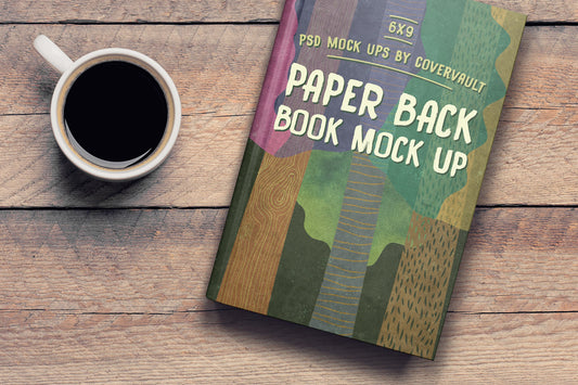 Free 6×9 Book On Coffee Table Template Mockup