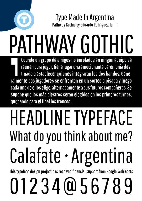 Free Pathway Gothic One Font