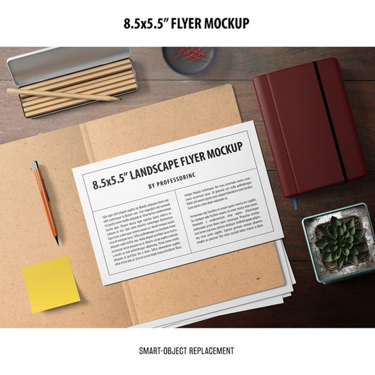 Free 8.5X5.5 Flyer Mockup Psd