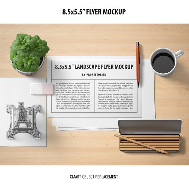 Free 8.5X5.5 Flyer Mockup Psd CreativeBooster