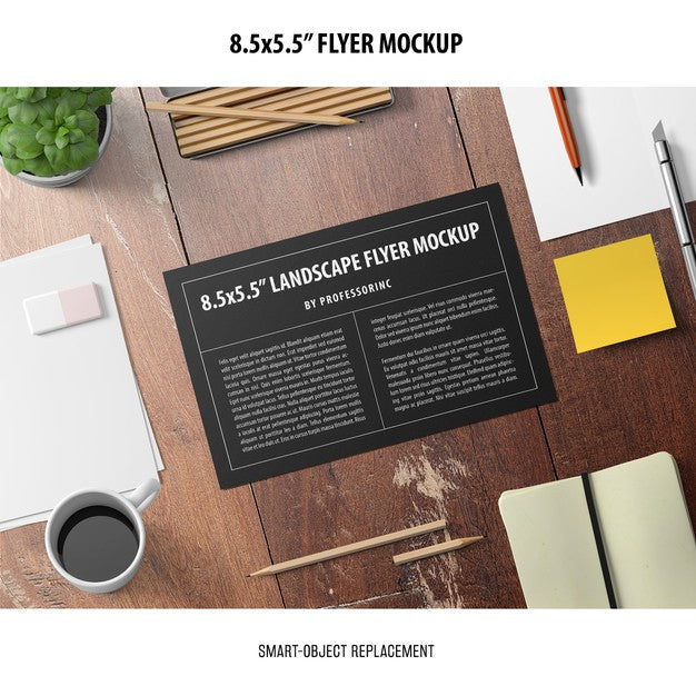 Free 8.5X5.5 Flyer Mockup Psd CreativeBooster