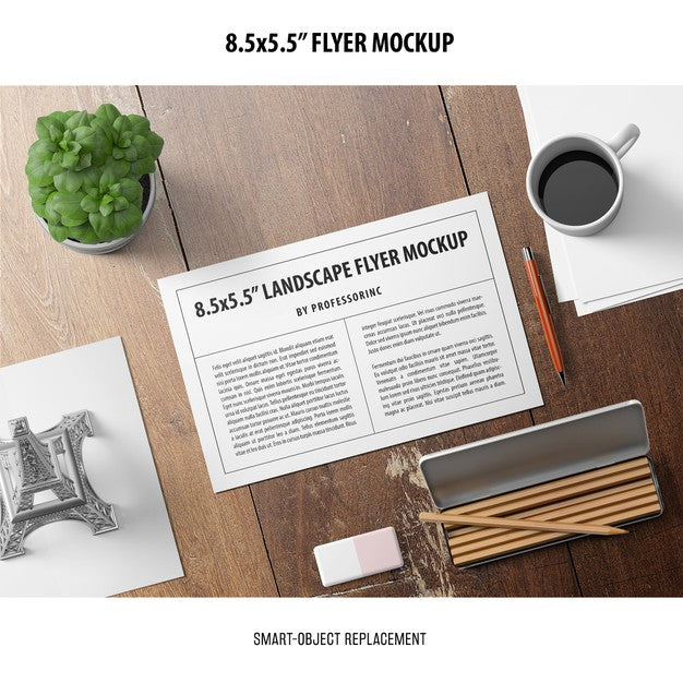 Free 8.5X5.5 Flyer Mockup Psd CreativeBooster