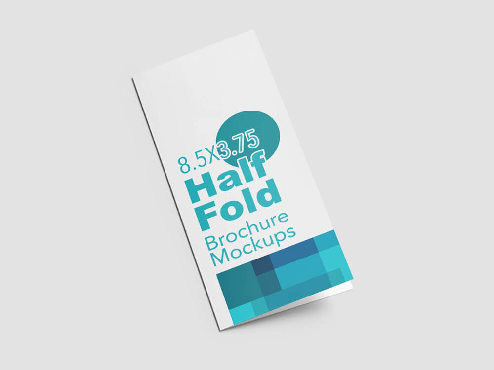 Free Half Fold Vertical Brochure Mockups