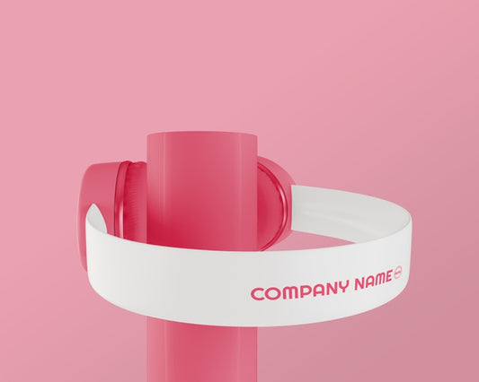 Free 80S Headphones With Pink Background Psd