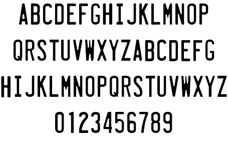 Free License Plate Font