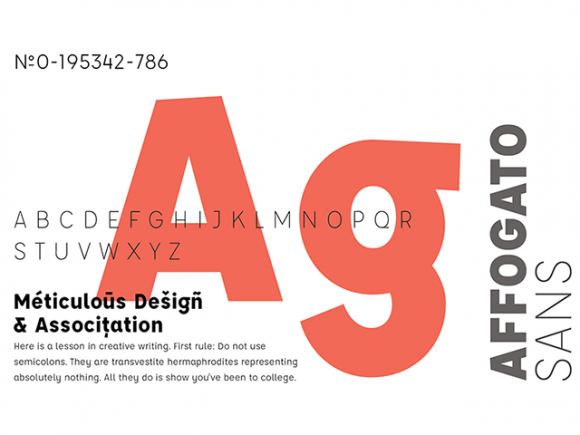 Free Affogato sans-serif typeface in 5 weights