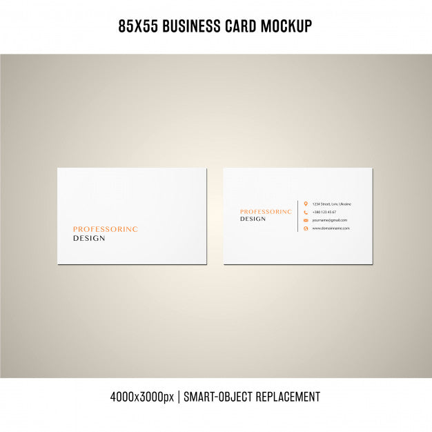 Free 85X55 Business Card Mockup Psd
