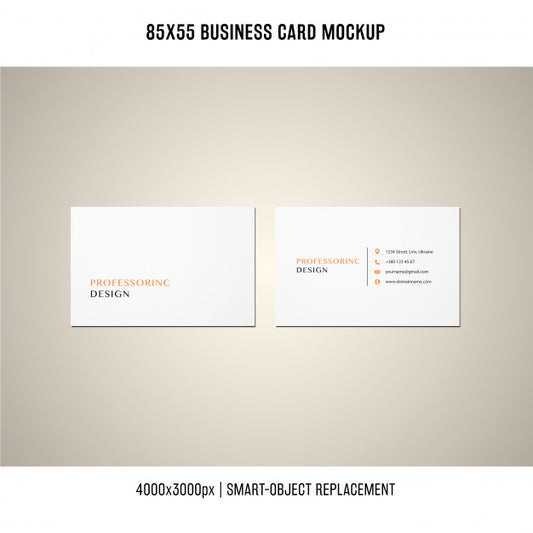 Free 85X55 Business Card Mockup Psd