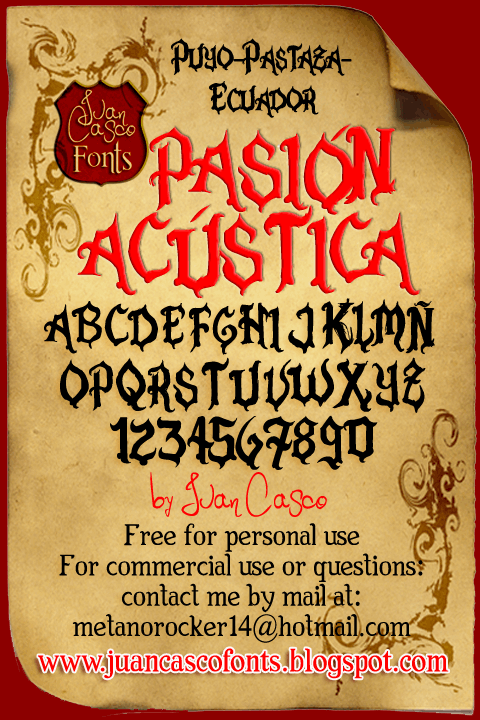 Free PasiÃ³n AcÃºstica Font