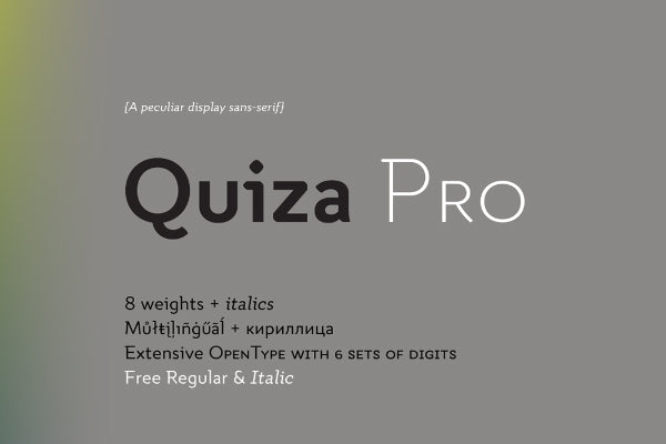 Free Quiza Pro Typeface Demo
