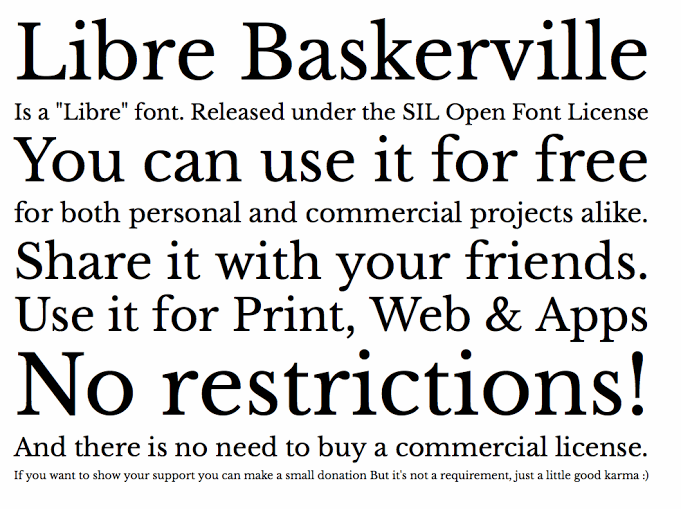 Free Libre Baskerville Font
