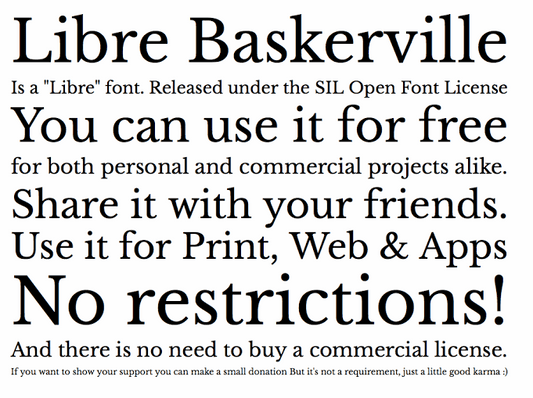 Free Libre Baskerville Font