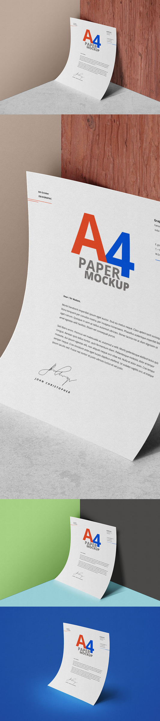 Free White and Clean A4 Paper Mockup PSD